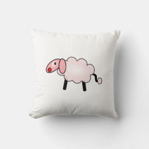 Pink Sheep Throw Pillow