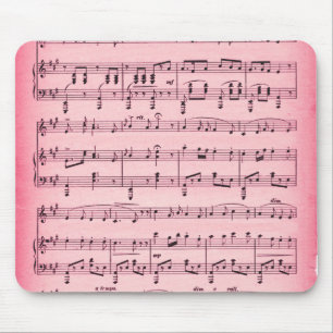 Pink Sheet Music Mouse Mat