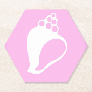 Pink Shell Paper Coaster