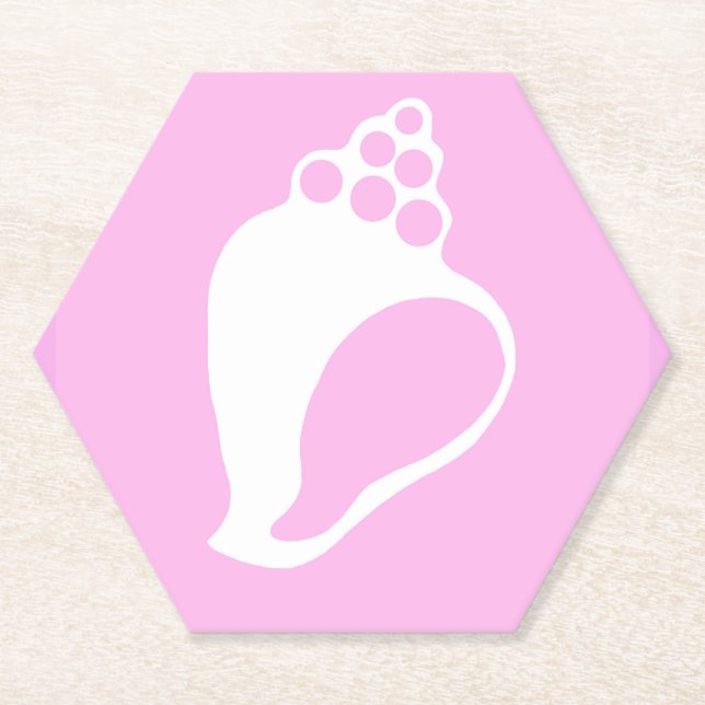 Pink Shell Paper Coaster (Front)