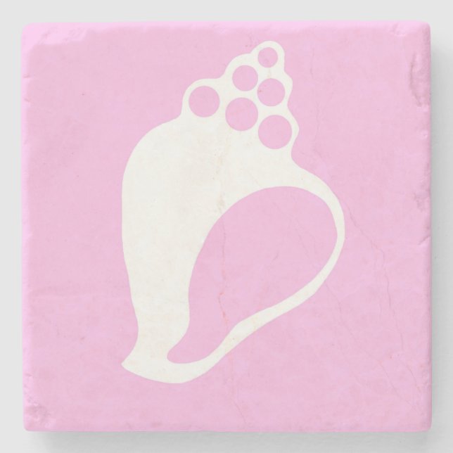 Pink Shell Stone Coaster (Front)