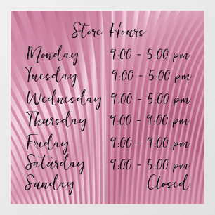Pink Shell Store Hours Personalised Window Cling