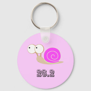 Pink shelled snail 26.2 key ring