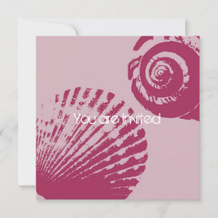 Pink Shells Baby Shower Invitation