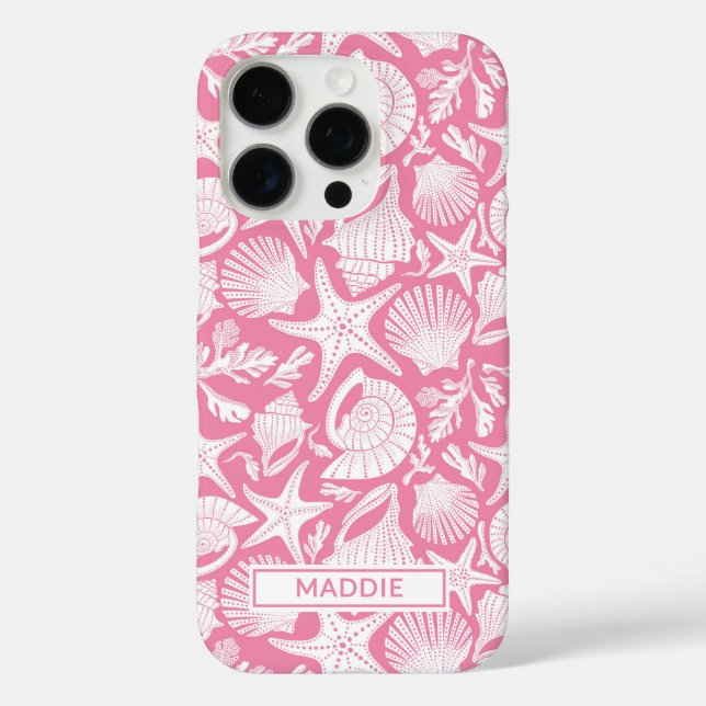 Pink Shells Personalized Case-Mate iPhone Case (Back)
