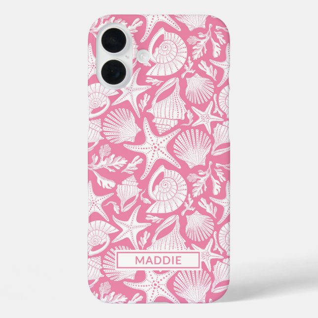 Pink Shells Personalized Case-Mate iPhone Case (Back)