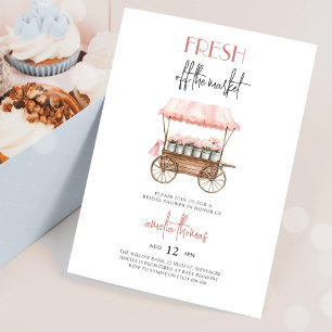 Pink She's Off Market Farmers Market Bridal Shower Invitation