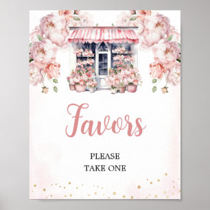 Pink She's Off The Market Bridal Shower Favors Poster