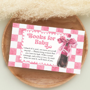 Pink She's Ready to Pop Baby Shower Books for Baby Enclosure Card