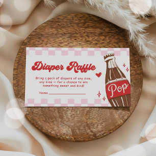 Pink She's Ready to Pop Baby Shower Diaper Raffle Enclosure Card