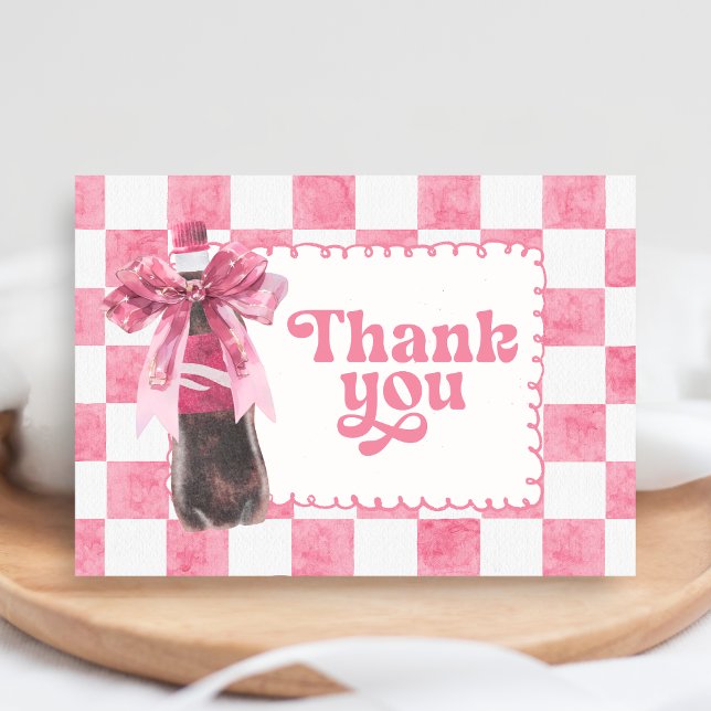 Pink She's Ready to Pop Baby Shower Thank You Card (She's Ready To Pop Baby Shower Thank You Card)