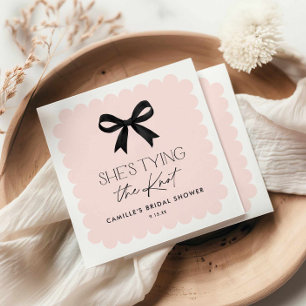 Pink She's Tying The Know Bridal Shower Napkin