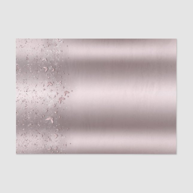 Pink Shimmer Flutter Butterfly Sweet 16 Party Tissue Paper (Front)