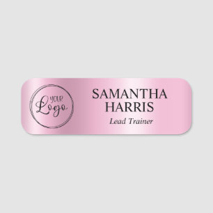 Pink Shimmer Logo Name Tag