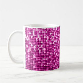 Pink shimmer, silver, black sequins coffee mug