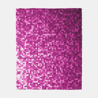 Pink shimmer, silver, black sequins fleece blanket