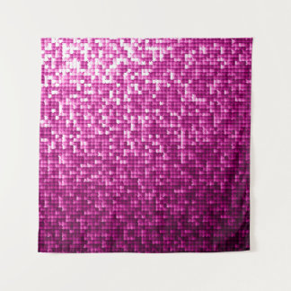 Pink shimmer, silver, black sequins tapestry