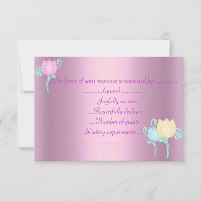 Pink shimmer sweet sixteen party rsvp (Front)