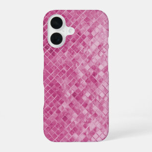 pink shimmering textured tile iPhone 16 case