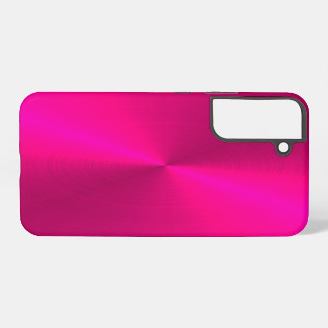 Pink shiny faux metal samsung galaxy case (Back Horizontal)