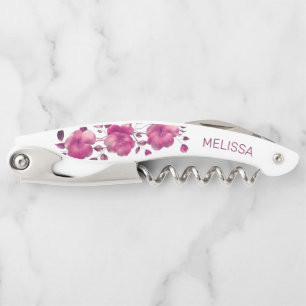 Pink Shiny Metallic Flower  Corkscrew
