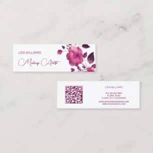 Pink Shiny Metallic Flower  Mini Business Card