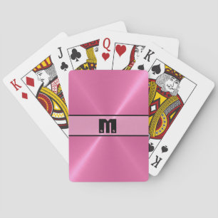 Pink Shiny Stainless Steel Metal 5 Playing Cards