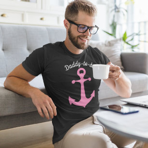 Pink Ship Anchor with Custom Text Graphic T-Shirt