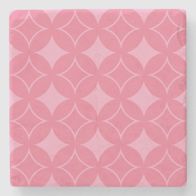 Pink shippo pattern stone coaster (Front)