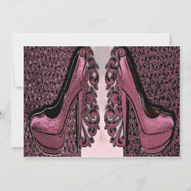 Pink Shoe Invitations (Front)
