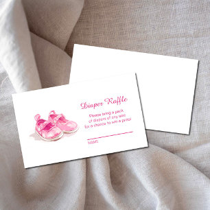 Pink Shoes Baby Shower Diaper Raffle Enclosure Card