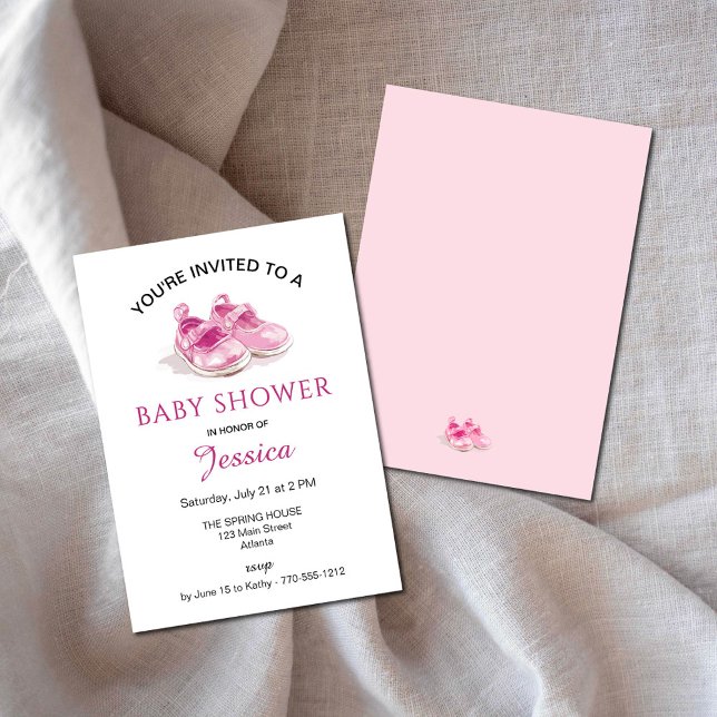 Pink Shoes Baby Shower Invitation (Creator Uploaded)