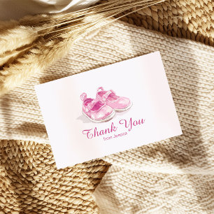 Pink Shoes Baby Shower  Thank You Card
