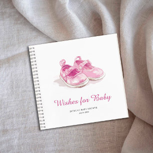 Pink Shoes Baby Shower Wishes for Baby Notebook