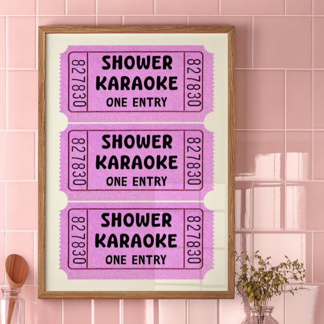 Pink Shower Karaoke Ticket Poster (Creator Uploaded)