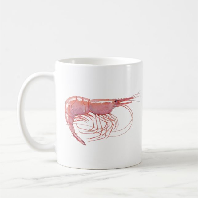Pink Shrimp Coffee Mug (Left)