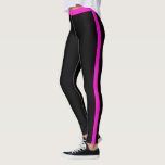 Pink Side Stripe Black Leggings<br><div class="desc">Custom Colors - Sports Pink Side Stripe Black Leggings - Design Your Own - or Choose / Add Your Stripe and Leggings Colors with Customization tool ! Good Luck - Be Happy :) by MIGNED</div>