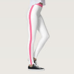 Pink Side Stripe White Leggings Choose Colours<br><div class="desc">Custom Colours - Sports Pink Side Stripe White Leggings - MIGNED Design - or Choose / Add Your Stripe and Leggings Colours with Customisation tool ! Good Luck - Be Happy :)</div>