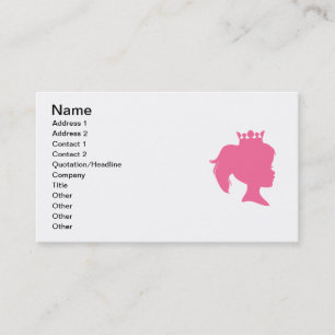 Pink Silhouette Princess T-shirts and Gifts Business Card