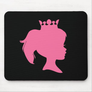 Pink Silhouette Princess T-shirts and Gifts Mouse Mat