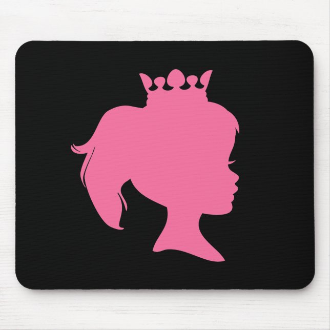 Pink Silhouette Princess T-shirts and Gifts Mouse Mat (Front)