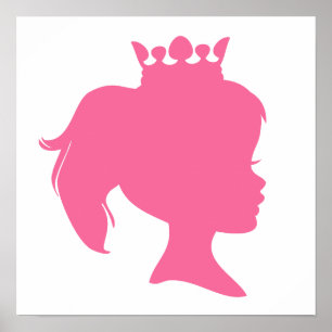 Pink Silhouette Princess T-shirts and Gifts Poster