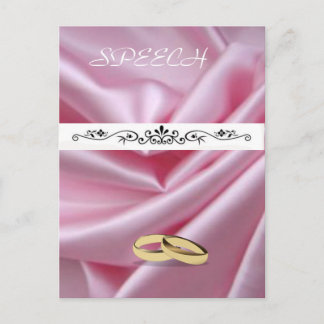 Pink Silk With Wedding Rings Postcard
