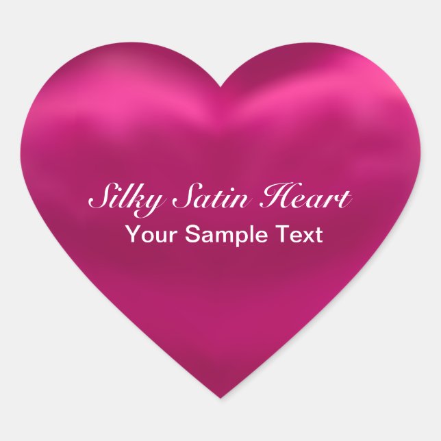 Pink Silky Satin Heart Sticker (Front)
