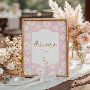 Pink Silly Goose and Daisy Favours Poster