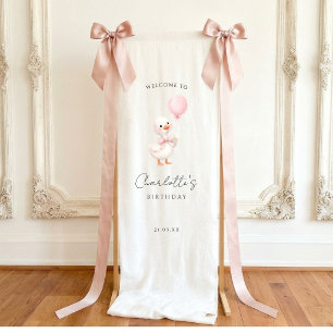 Pink Silly Goose Baby Shower Welcome Sign