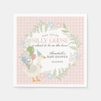 Pink Silly Goose Floral Gingham Baby Shower