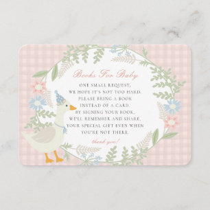 Pink Silly Goose Gingham Floral Books for Baby Enclosure Card