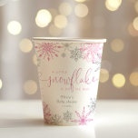 Pink silver A little snowflakes baby shower Paper Cups<br><div class="desc">Pink silver A little snowflakes baby shower Paper Cups
Matching items are available.</div>