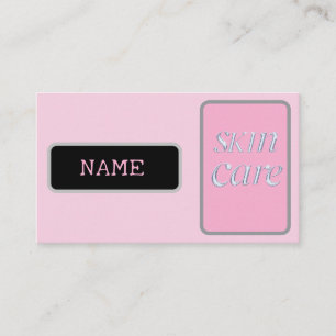 pink silver beauty skin care business card